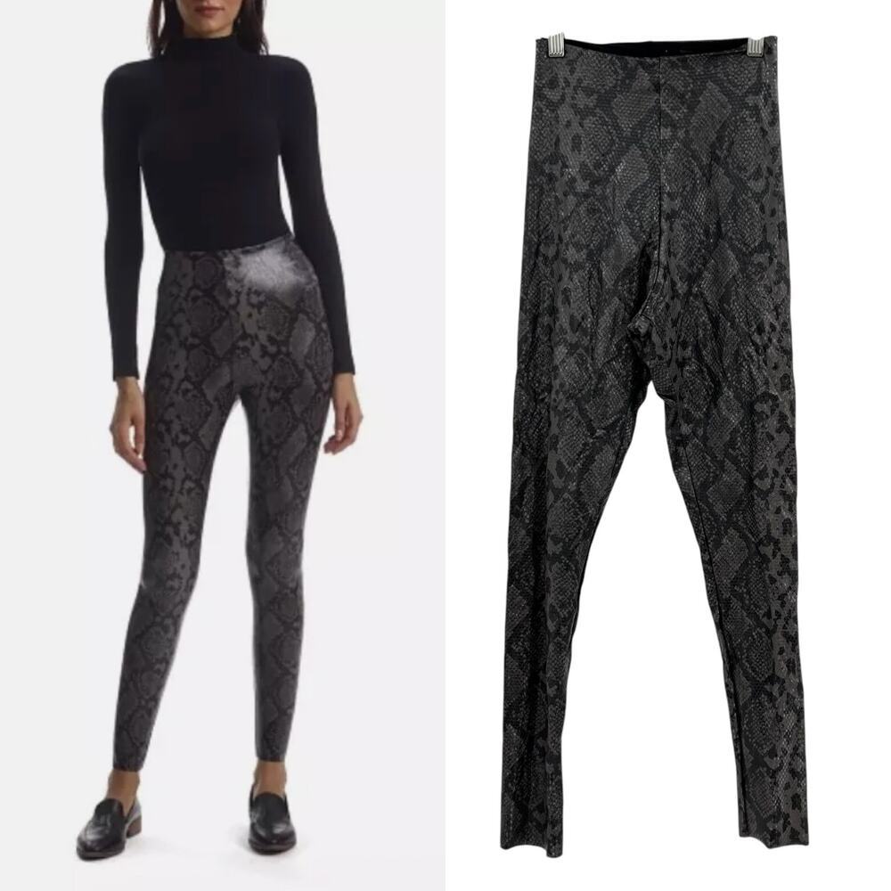 Commando Faux Leather Legging with Control Gray Snake Print Size Small